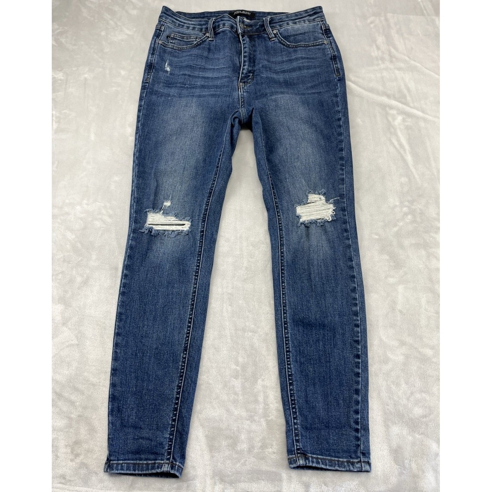 Judy Blue Skinny Jeans Womens 13/31 Blue Distressed Tummy Control JB88798 EXCL